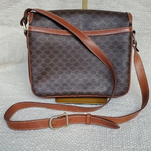 CELINE Brown Macadam Flap Crossbody Bag - Picture 8 of 17